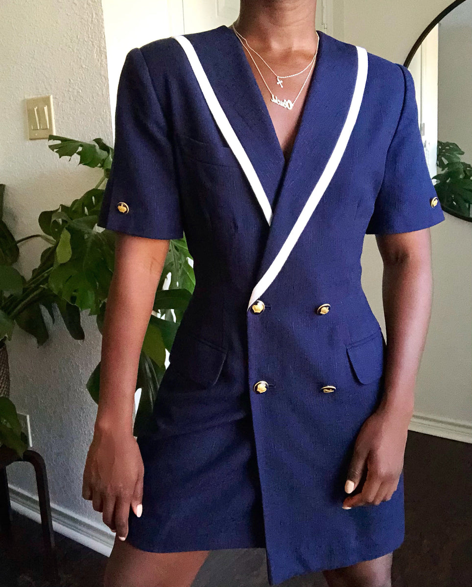 navy blazer dress  OLUCHI VINTAGE