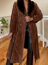 Load image into Gallery viewer, heavy espresso long suede coat
