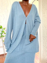 Load image into Gallery viewer, baby blue two-piece knit skirt set
