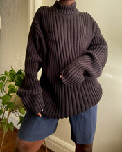 Load image into Gallery viewer, onyx ribbed turtleneck sweater
