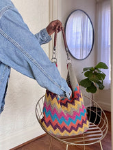 Load image into Gallery viewer, zig zag knit bag
