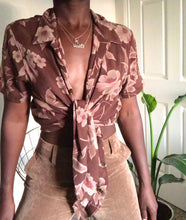 Load image into Gallery viewer, brown floral blouse
