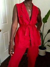 Load image into Gallery viewer, red linen vest
