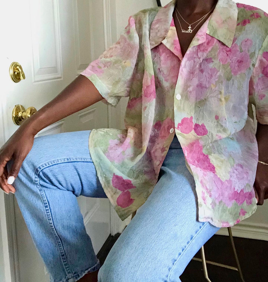 sheer watercolor blouse