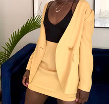 Load image into Gallery viewer, yellow skirt suit
