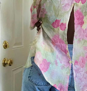 sheer watercolor blouse