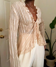 Load image into Gallery viewer, gold sheer pleated blouse
