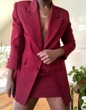 Load image into Gallery viewer, maroon skirt suit
