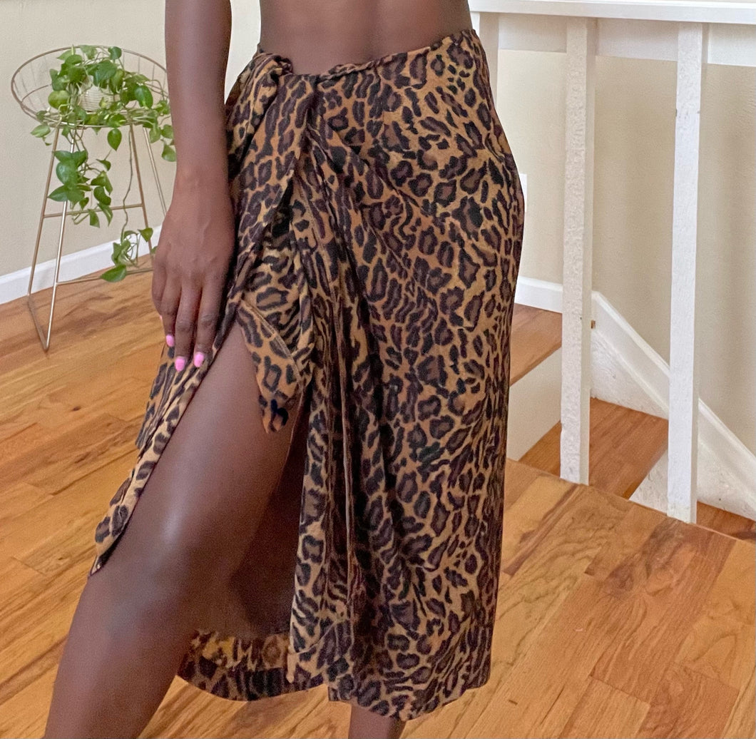 cheetah wrap skirt