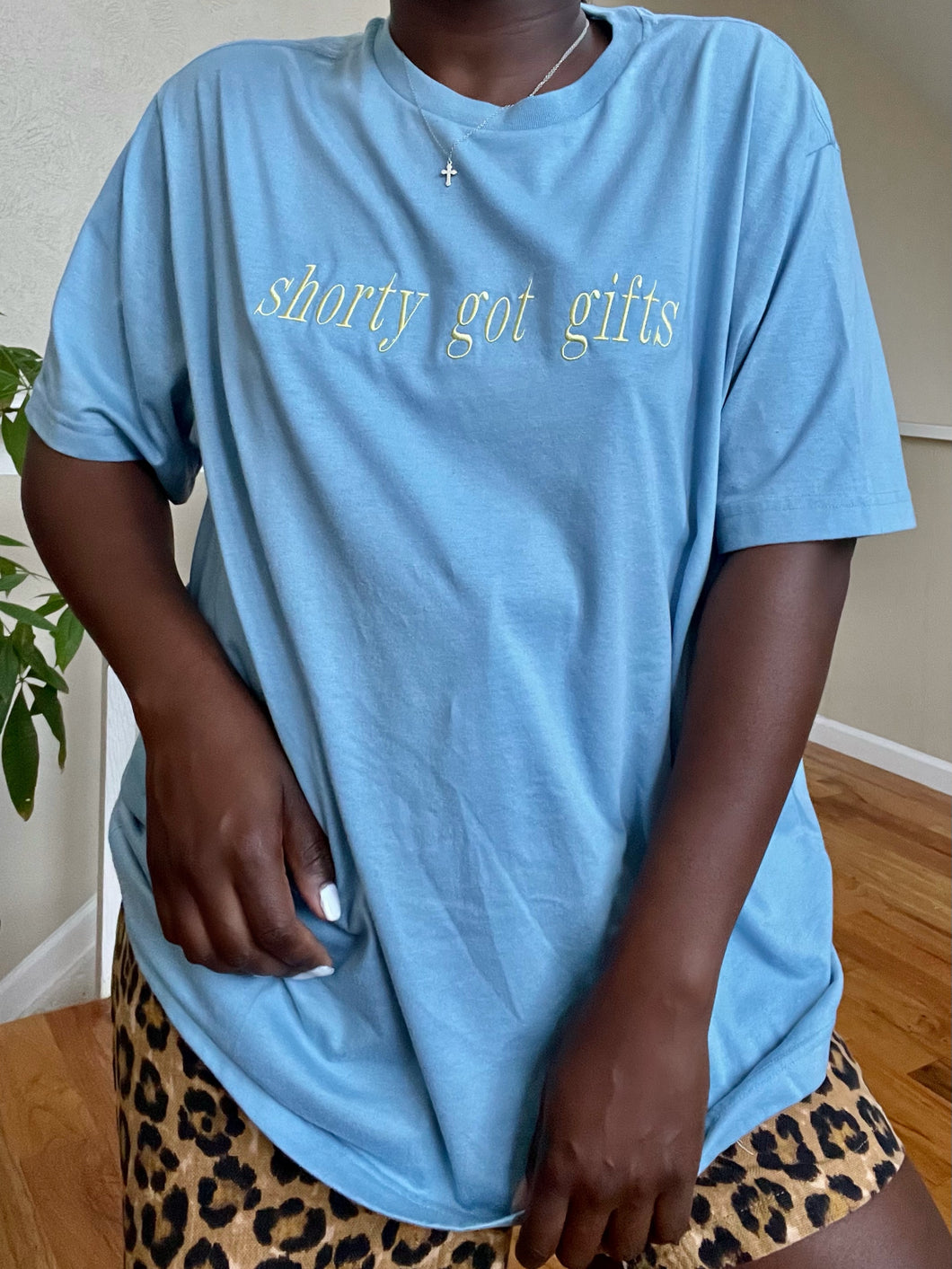baby blue shorty got gifts tee