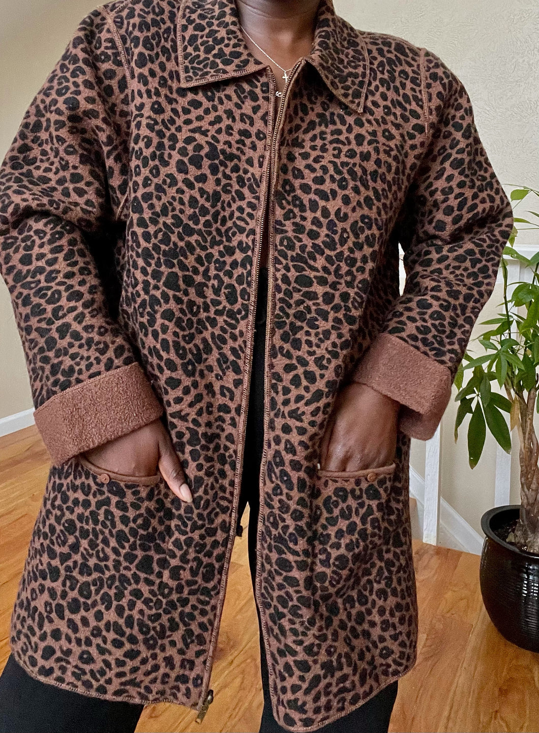 cheetah zip jacket