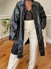 Load image into Gallery viewer, oversized midi leather jacket
