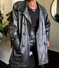 Load image into Gallery viewer, 90&#39;s leather double breasted coat
