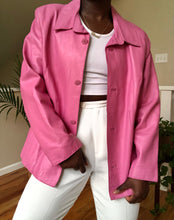 Load image into Gallery viewer, bubblegum pink leather jacket
