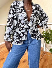 Load image into Gallery viewer, b&amp;w floral blouse
