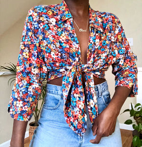 multi-color floral top