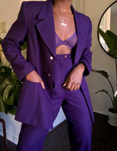 Load image into Gallery viewer, oversized eggplant pinstripe suit
