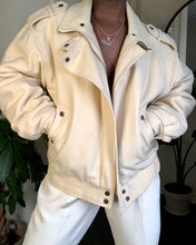 Load image into Gallery viewer, vintage cream wool bomber

