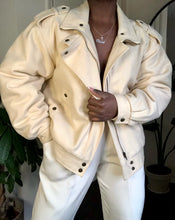 Load image into Gallery viewer, vintage cream wool bomber
