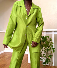 Load image into Gallery viewer, lime silk two-piece set
