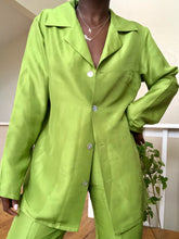 Load image into Gallery viewer, lime silk two-piece set
