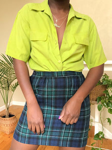 lime silk button up