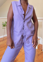 Load image into Gallery viewer, periwinkle linen two-piece set
