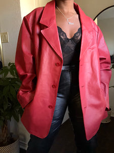 crimson leather jacket