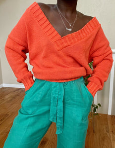 tangerine knit sweater