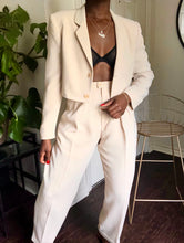 Load image into Gallery viewer, ecru cropped blazer set
