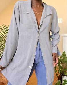 light gray button up