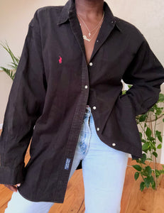faded black RL button up