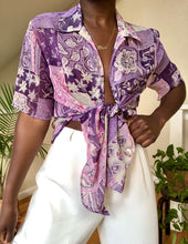 Load image into Gallery viewer, sheer mixed purple blouse
