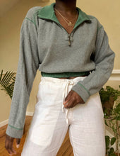 Load image into Gallery viewer, basil reversible cropped quarter zip

