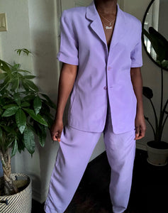 lavender short sleeve suit