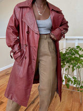 Load image into Gallery viewer, vintage brick leather trenchcoat
