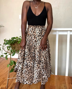 cheetah midi skirt