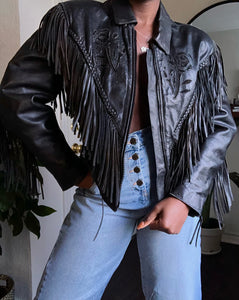 vintage fringe leather jacket