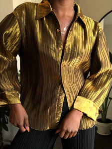 pleated gold blouse