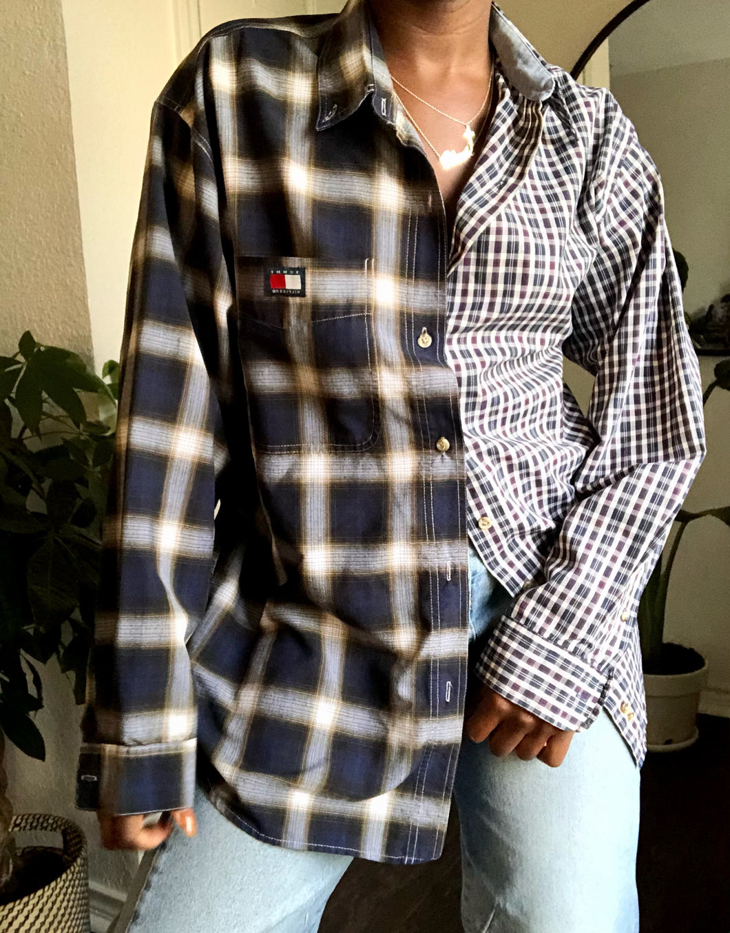 reworked vintage tommy button up