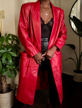Load image into Gallery viewer, vintage red leather trench
