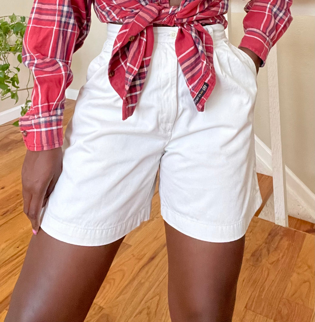 ivory tailored shorts