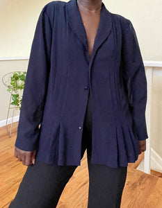 sheer navy button up