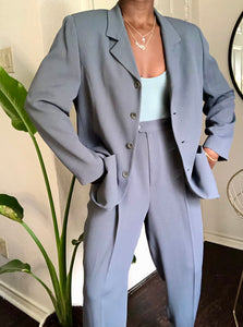 dark gray pant suit