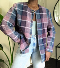 Load image into Gallery viewer, lavender plaid jacket
