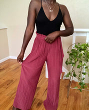 Load image into Gallery viewer, deep rose wide leg pleated pants
