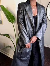 Load image into Gallery viewer, vintage full length leather coat
