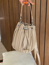 Load image into Gallery viewer, taupe pleated bucket bag
