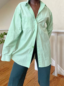 oversized mint button up