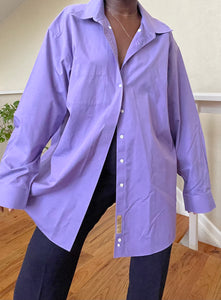oversized orchid button up